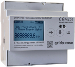 gridXense Professional II 3/100 TCP/IP | 3-phase kWh meter 3/100 A, direct measurement