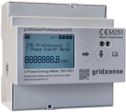 gridXense Professional II 3/5 | 3-phase kWh meter 3/5 A, indirect measurement