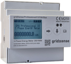 gridXense Professional II 3/5 M-Bus | 3-phase kWh meter 3/5 A, indirect measurement