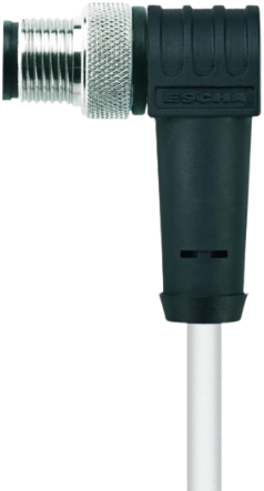 HT-WWAS4.5-2/S2430 | M12 connector, 5p, male 90°, 2 m, PTFE, high temp.
