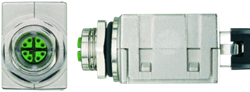 IE-FKFDSX8-RJ45KS | M12/RJ45 adapter 8p, female 0°/female 0°, receptacle, back wall, Cat6A
