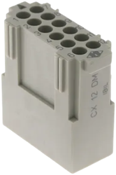 CX 12 DM | Male Insert, MIXO, 1MU, 12P, Crimp, 10A, 250V