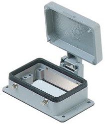 CHI 50 CS | Bulkhead Mounting Housing, Size 66.40, Alu, 4 Pegs, metal cover