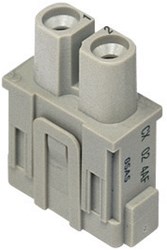 CX 02 4AF | Female Insert, MIXO, 1MU, 2P, Silver, Axial Screw Connection, 40A, 1000V