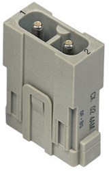 CX 02 4AM | Male Insert, MIXO, 1MU, 2P, Silver, Axial Screw Connection, 40A, 1000V