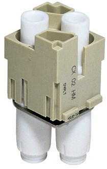 CX 02 HM | Male Insert, MIXO, 2MU, 2P, Crimp, 16A, 2900/5000V