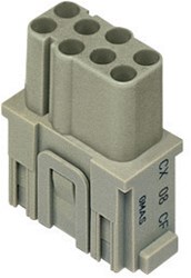 CX 08 CF | Female Insert, MIXO, 1MU, 8P, Crimp, 16A, 400V