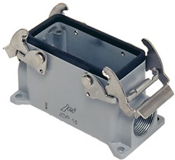 JCVP 16 | Bulkhead Mounting Housing, Size 77.27, JEI Alu, 2 levers, 1xPG21 side