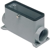 MAP 06 YC232 | Surface Mounting Housing, High, Size 44.27, Central Lever Alu, 2 Pegs, 2xM32 side