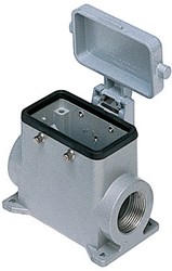 MHP 10 CS220 | Surface Mounting Housing, Size 57.27, Alu, 4 Pegs, 2xM20 side, metal cover