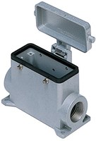 CHP 16 CS2 | Bulkhead Mounting Housing, Size 77.27, Alu, 4 pegs, 2xPG21 side, metal cover