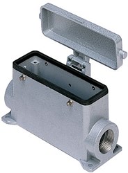CHP 24 CS2 | Bulkhead Mounting Housing, Size 104.27, Alu, 4 pegs, 2xPG21 side, metal cover