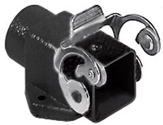 MKAXW IAP20 | Bulkhead Mounting Housing, Angled, Size 21.21, W-Type Zinc, 1 Lever Stainless Steel, 1xM20 side