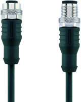 AL-WAK3P2-2-AL-WAS3/S370 | M12/M12 cable, 12p, female 0°/male 0°, 2 m, PUR, LED