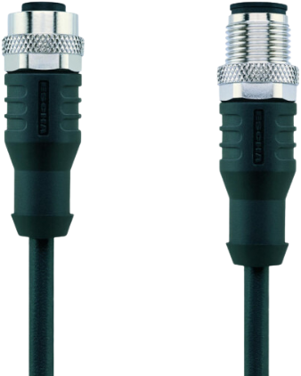 AL-WAK3P2-2-AL-WAS3/S370 | M12/M12 cable, 12p, female 0°/male 0°, 2 m, PUR, LED