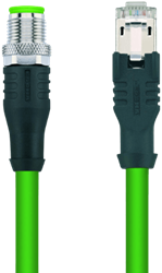 IE-WASSY4.082-2-IE-RJ45SS8.005/S3400 | M12/RJ45 cable, 4p, male 0°/male 0°, 1 m, Cat 5e