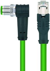 IE-WWASSY4.082-5-IE-RJ45SS8.005/S3400 | M12/RJ45 cable, 4p, male 90°/male 0°, 5 m, Cat 5e