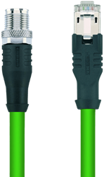 IE-WASSX8.066-1-IE-RJ45SS8.002/S3500 | M12/RJ45 cable, 8p, male 0°, 1 m, PUR, Cat 7