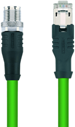 IE-WASSX8.066-2-IE-RJ45SS8.002/S3500 | M12/RJ45 cable, 8p, male 0°, 2 m, PUR, Cat 7