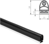 SP 37-3 TPE black | Safety switch strip, rubber profile TPE"