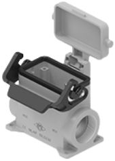 MLAP 10 LS32 | Bulkhead Mounting Housing, high, size 57.27, Alu, 1 lever IL-BRID, 1xM32 angled, metal Cover