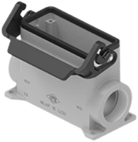 MLAP 16 L232 | Bulkhead Mounting Housing, high, size 77.27, Alu, 1 lever IL-BRID, 2xM32 angled