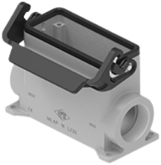 MLAP 16 L40 | Bulkhead Mounting Housing, high, size 77.27, Alu, 1 lever IL-BRID, 1xM40 angled