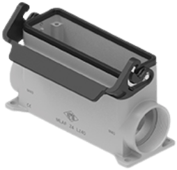 MLAP 24 L40 | Bulkhead Mounting Housing, high, size 104.27, Alu, 1 lever IL-BRID, 1xM40 angled