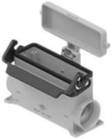 MLAP 24 LS32 | Bulkhead Mounting Housing, high, size 104.27 Alu, 1 lever IL-BRID, 1xM32 angled, metal Cover