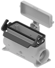 MLAP 24LS232 | Bulkhead Mounting Housing, high, size 104.27 Alu, 1 lever IL-BRID, 2xM32 angled, metal Cover