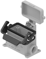 MLP 10 LS20 | Bulkhead Mounting Housing, size 57.27, Alu, 1 lever IL-BRID, 1xM20 angled, metal Cover