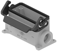 MLP 16 L225 | Bulkhead Mounting Housing, size 77.27, Alu, 1 lever IL-BRID, 2xM25 angled