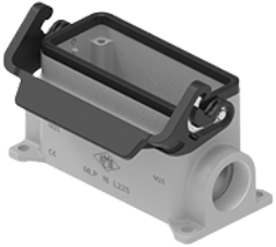 MLP 16 L225 | Bulkhead Mounting Housing, size 77.27, Alu, 1 lever IL-BRID, 2xM25 angled