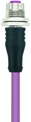 PB-FKFDSW2.012-10/16/S1800 | M12 panel connector, 5p, female 0°, 10 m, back wall, Profibus