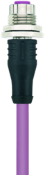 PB-FKFDSW2.012-5/16/S1800 | M12 panel connector, 5p, female 0°, 5 m, back wall, Profibus