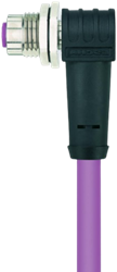 PB-WFKFDSW2.012-2/16/S1800 | M12 panel connector, 5p, female 90°, 2 m, back wall, Profibus