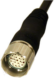 CJ 5 | M23 connector, 19-poles, 0°, female, 5 m, pvc