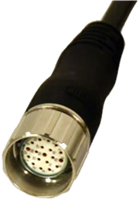 CJ 15 | M23 connector, 19-poles, 0°, female, 15 m, pvc