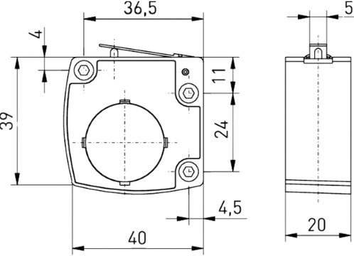 RF 10 H draadloze positieschakelaar afmeting - steute