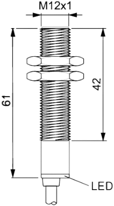 IS M12b 2AAACA PNP NO 2m tekening - steute