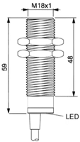 IS M18B inductieve sensor tekening - steute