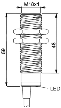 IS M18B inductieve sensor tekening - steute