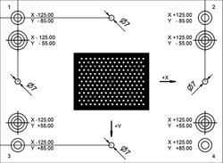 ZCP 100-13x15-X03 | Calibration plate 13 x 15 points, 100 x 78,8mm with fitting hole 10H7