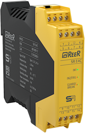 SR E4R | Safety relay cat. 4 for monitoring emergency stop buttons and safety switches