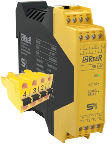 SR E4R C | Safety relay cat. 4 for monitoring emergency stop buttons and safety switches