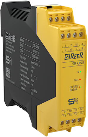 SR ONE | Safety relay cat. 4 for EOS2 A, EOS4 A, Admiral AD/AX BK, Vision V and Magnus RFID