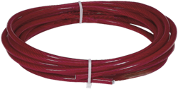 Stainless steel wire Ø 3 mm + 2 mm red PVC-sheath | Pull-wire stainless steel