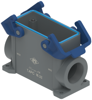 TAPC 16.32 | Surface Mounting Housing, High, Size 77.27, T-Type C, 2 Levers, 1xM32 side