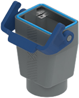 TAVC06LG25B | Coupling Housing, High, 44.27, T-Type C Plastic, 1 lever, 1xM25 straight, PE-Jumper