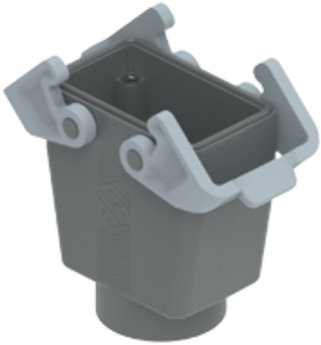 TMAV 10G25B | Coupling Housing, High, 57.27, T-Type Plastic, 2 levers, 1xM25 straight, PE-Jumper